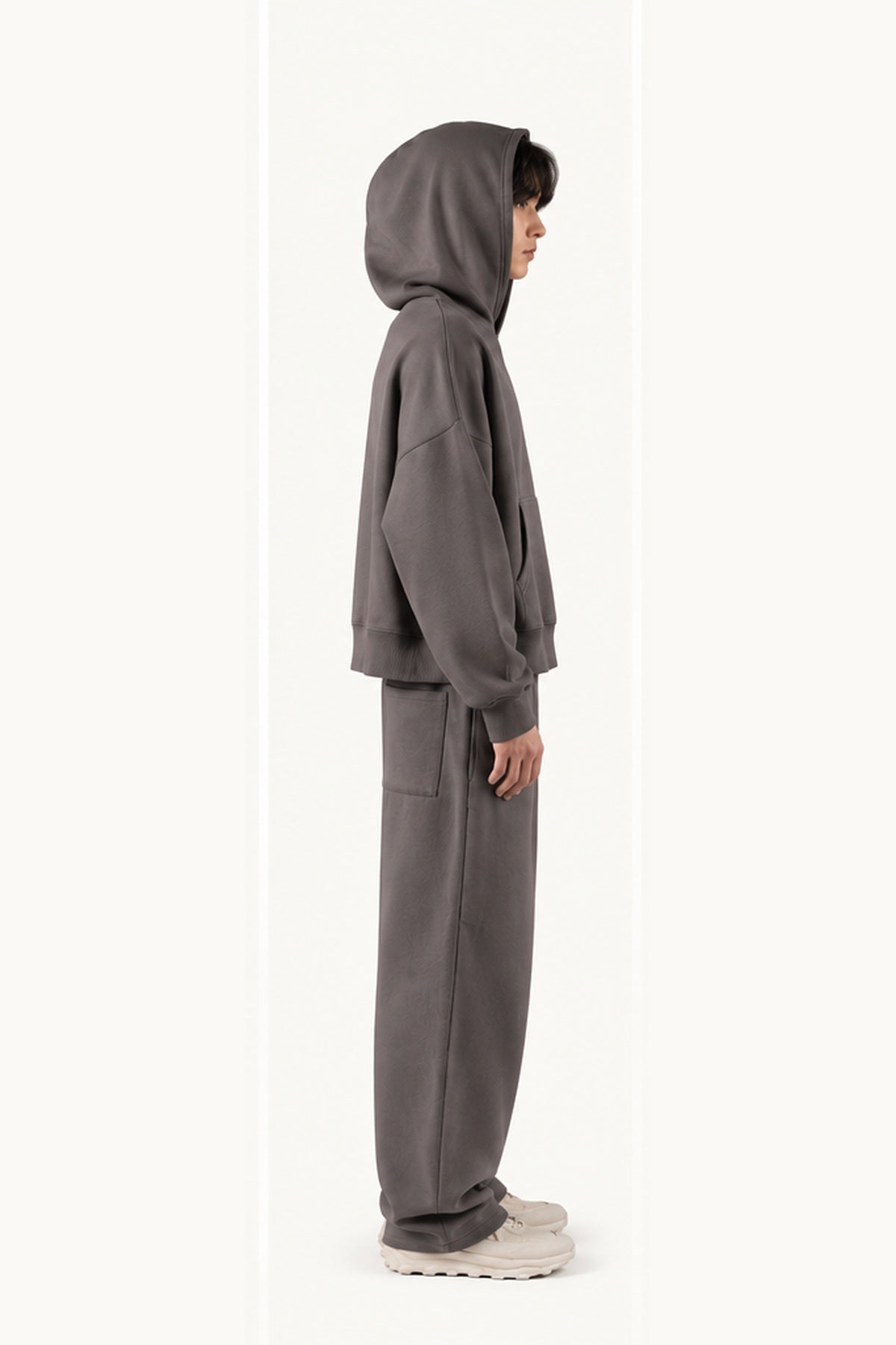 Grey Pigment Oversized Boxy Hoodie