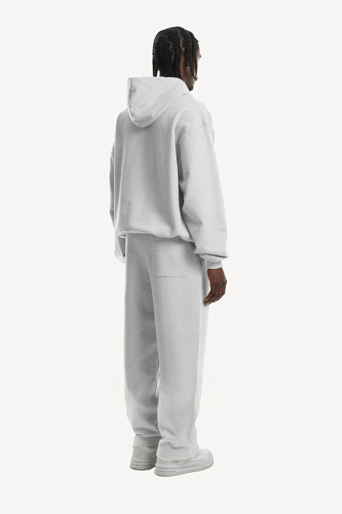Grey Oversized Boxy Double Zipped Hoodie