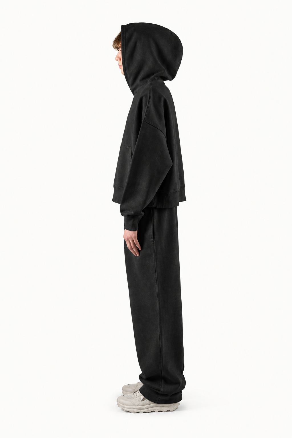 Black Oversized Boxy Hoodie