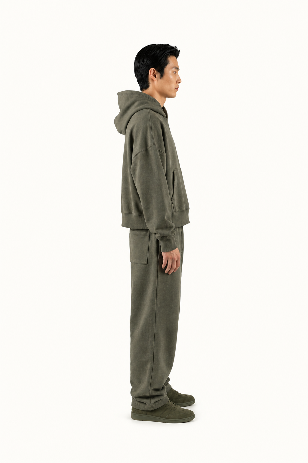 Vintage Olive Oversized Boxy Hoodie