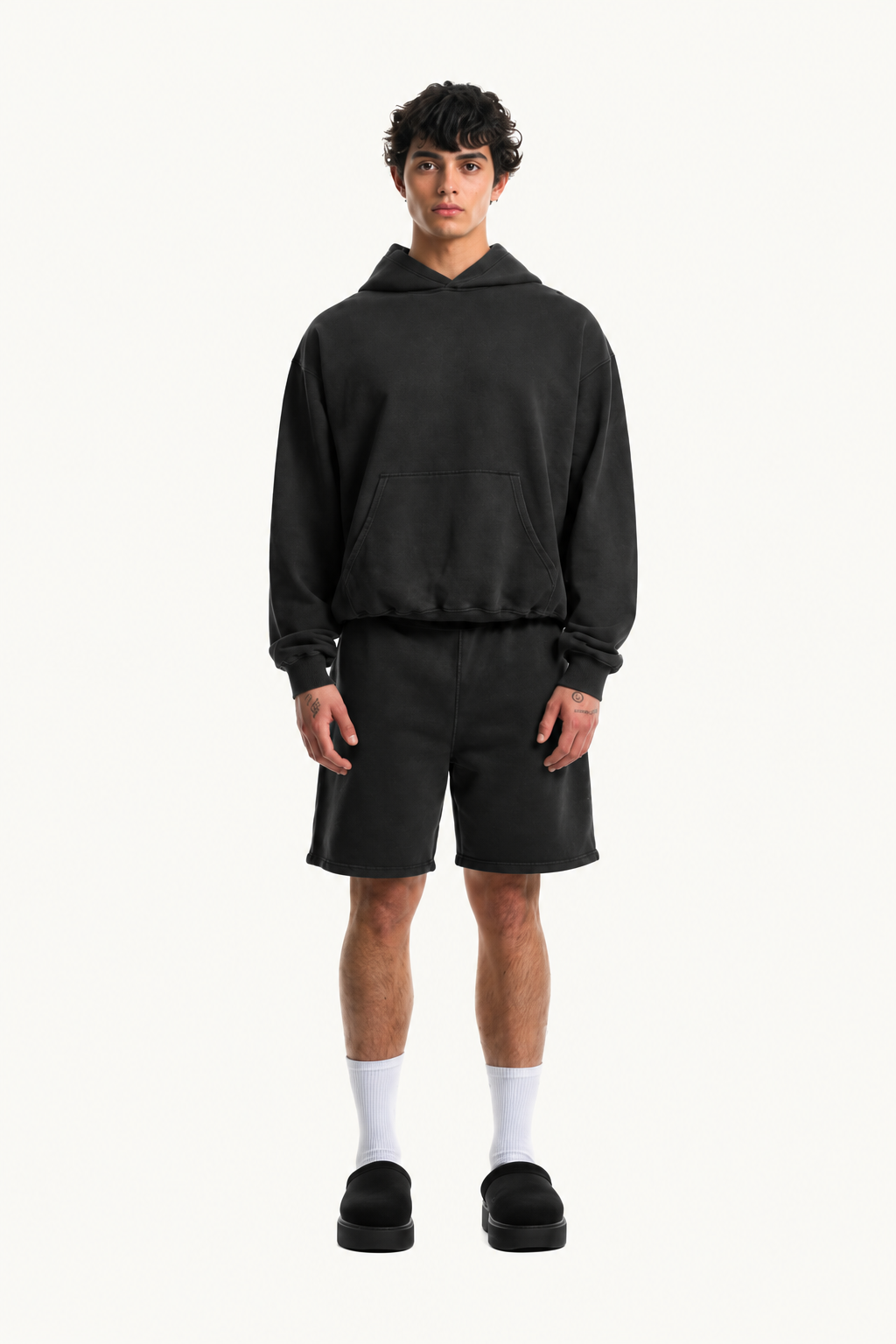Black Vintage Oversized Hoodie