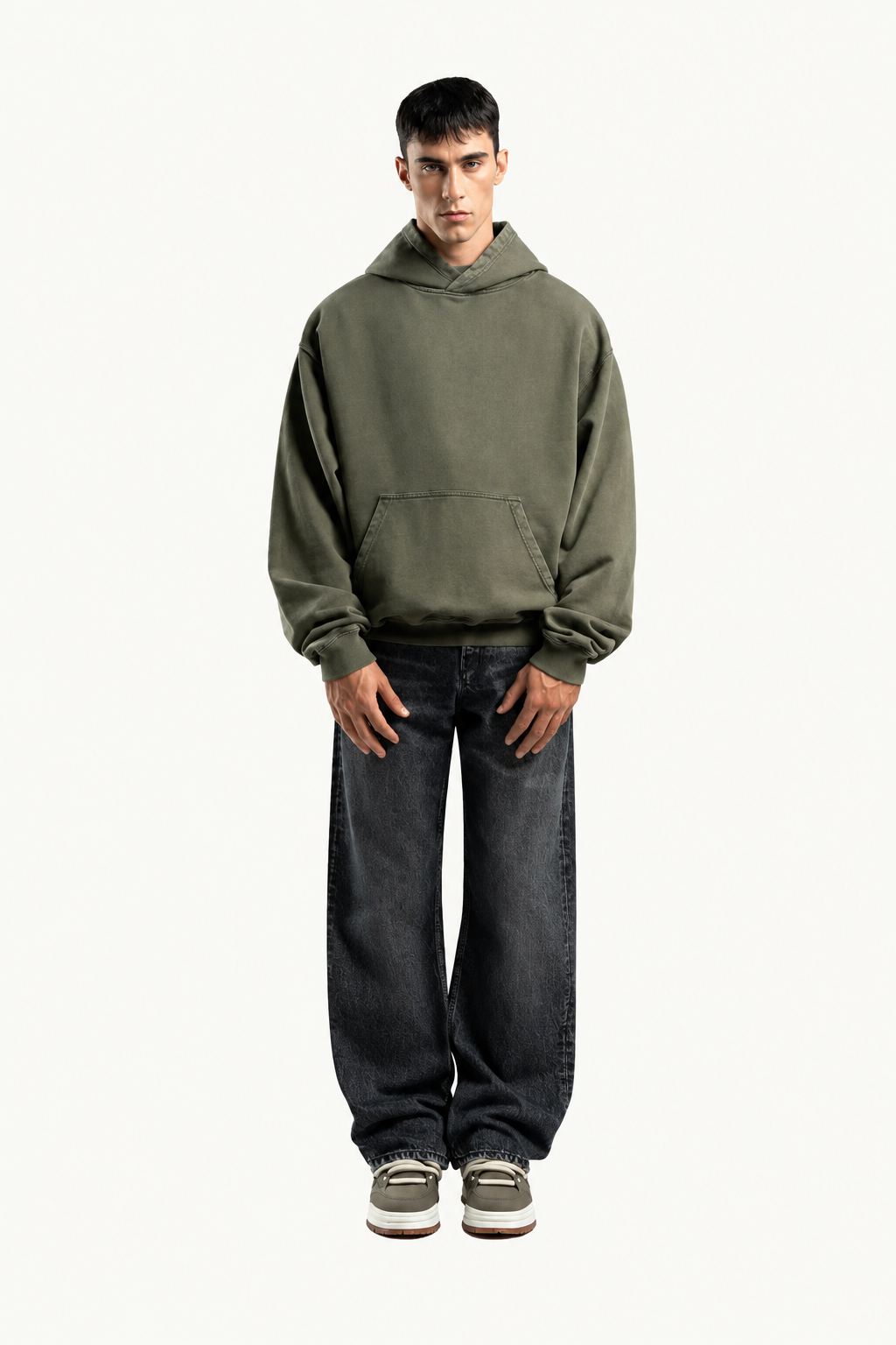 Vintage Olive Oversized Hoodie