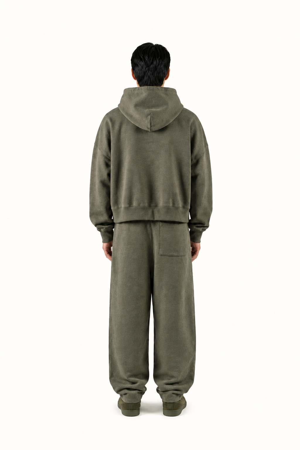 Vintage Olive Oversized Boxy Hoodie