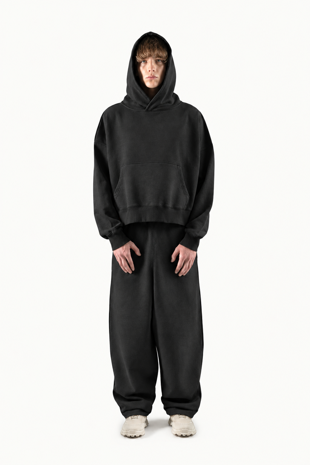 Black Oversized Boxy Hoodie